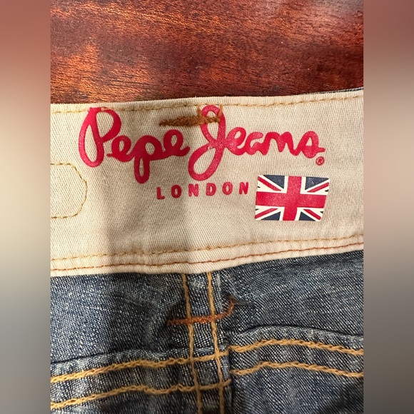 VINTAGE PEPE JEANS LONDON GARMENT DETAILS WOMENS CROP JEAN JE SIZE 28  BLUE - Picture 9 of 12